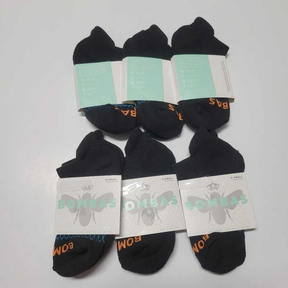 Bombas NWT Black Ancke socks 6 pairs.